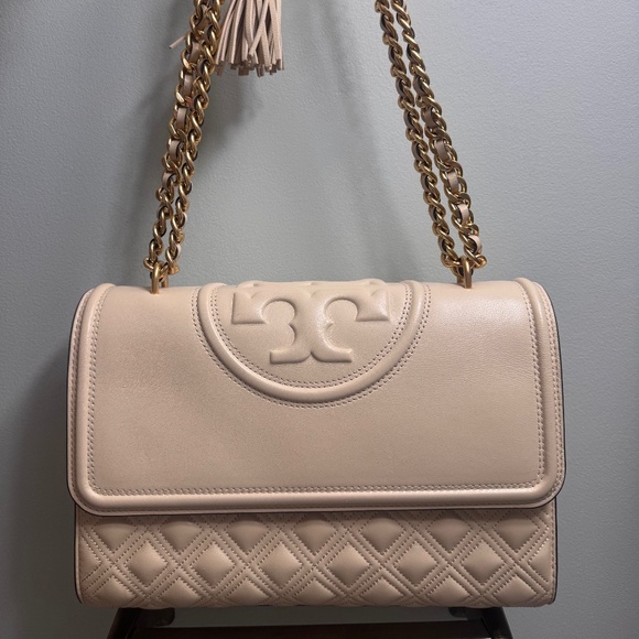 Tory Burch Fleming Convertible Shoulder Bag - Cream/Ivory/Gold - Picture 1 of 14